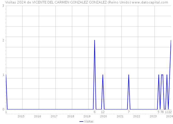 Visitas 2024 de VICENTE DEL CARMEN GONZALEZ GONZALEZ (Reino Unido) 