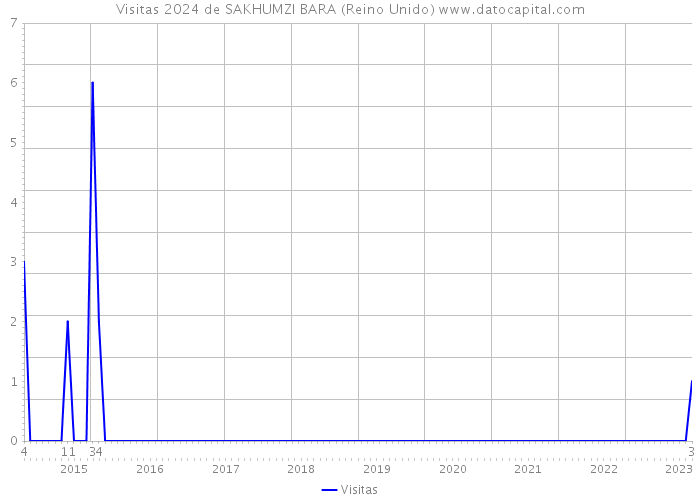 Visitas 2024 de SAKHUMZI BARA (Reino Unido) 